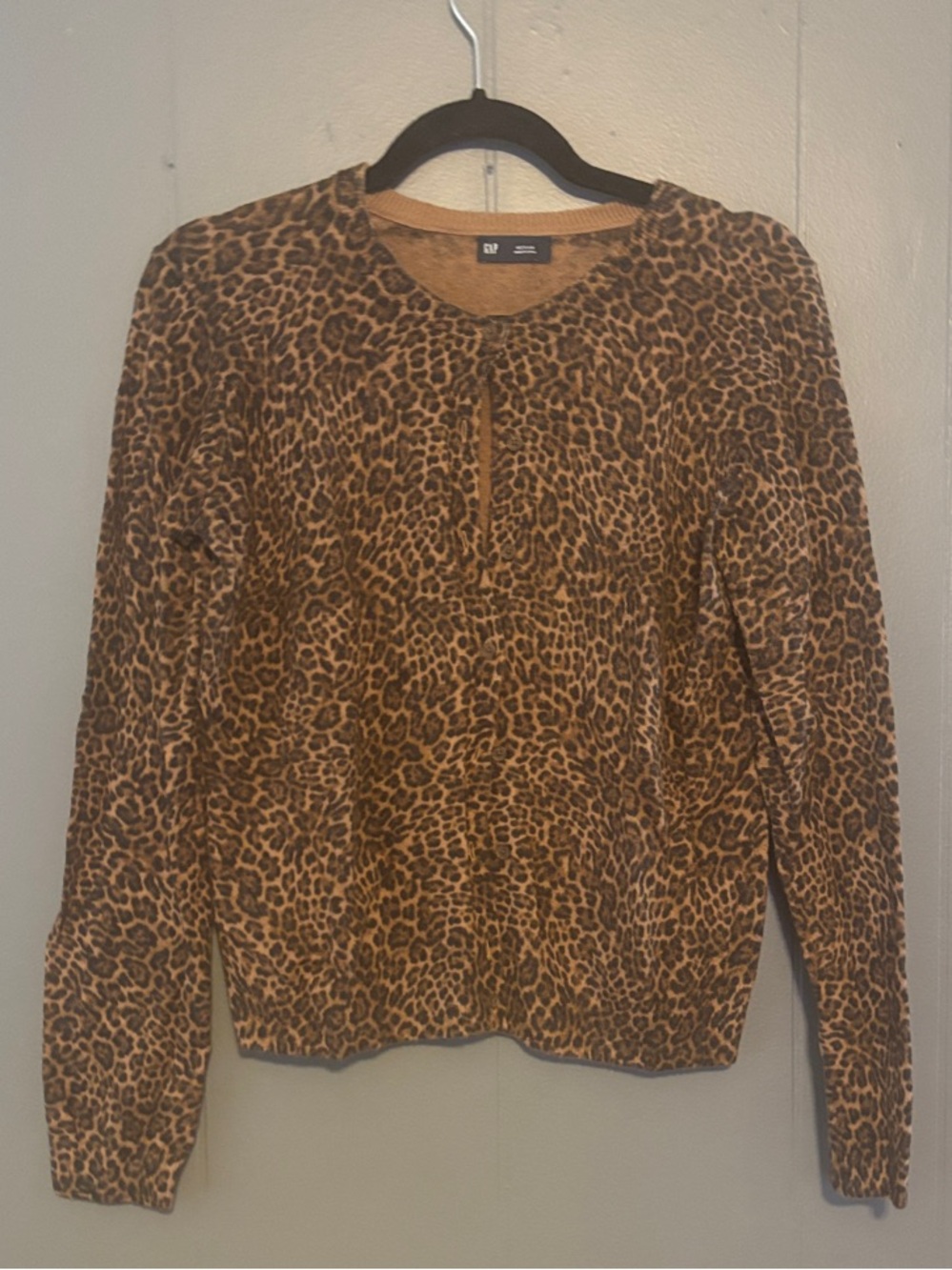 Gap Women’s Leopard Print Long-Sleeve Knit Top - Brown